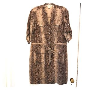 Michael Kors Snake Print Silk Dress